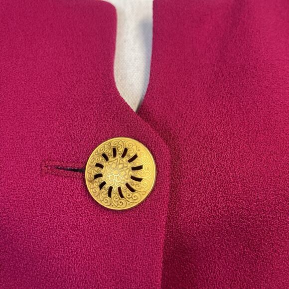 Vintage Liz Claiborne Suits Jacket Blazer size 12 Hot Pink Wool Glamour 90's Y2K - Picture 4 of 10